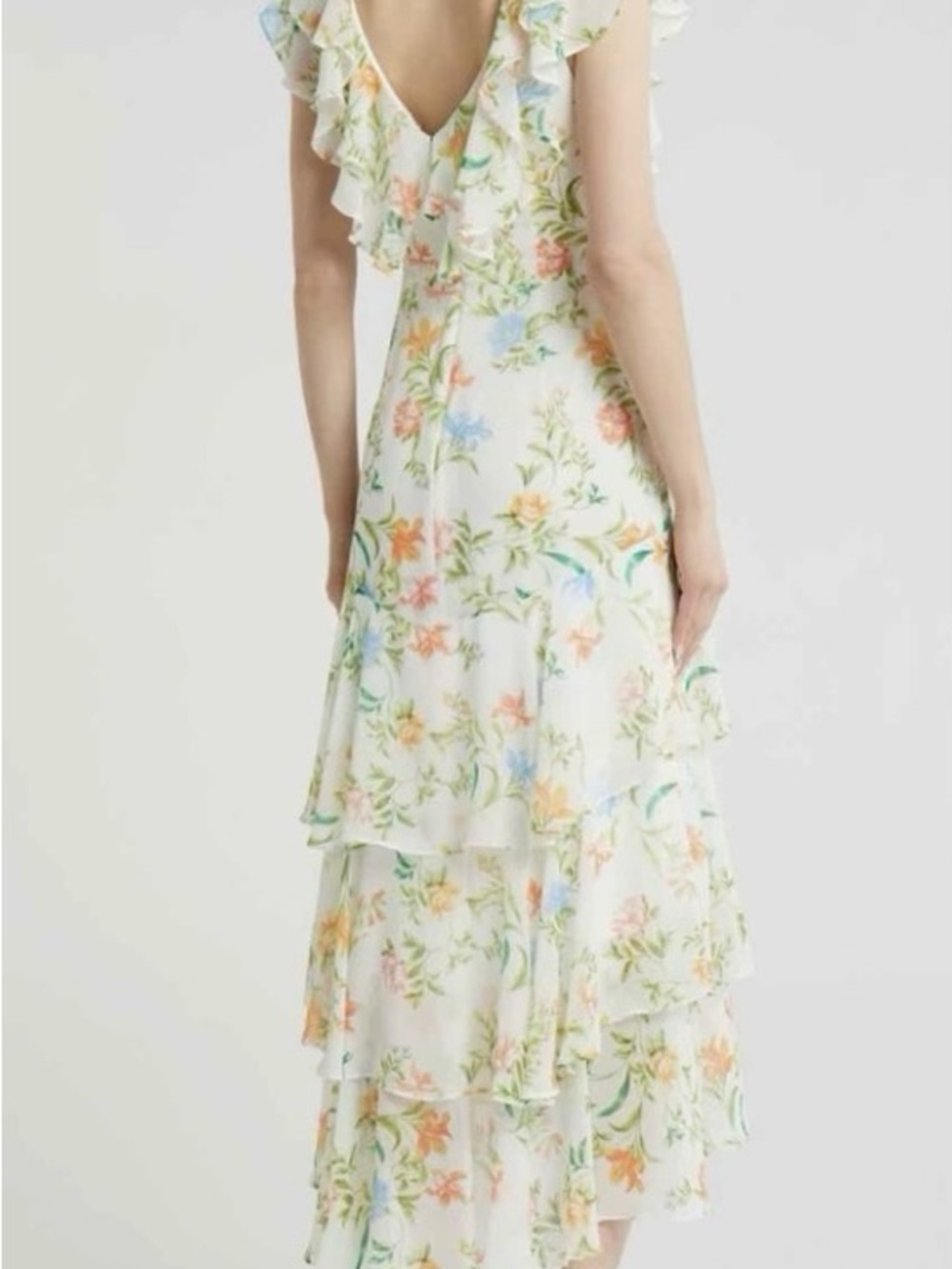 Wayf Floral Ruffle High-Low Dress - Picture 2 of 3